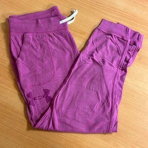 Pink under armour sweatpants